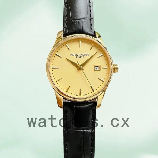 Patek Philippe Calatrava 5227J-001-3 40mm Men's Gold-tone Leather Strap - Image 2