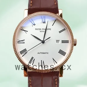 Patek Philippe Calatrava Men's 40mm CalatravaWRL007 Rose Gold-tone White Dial