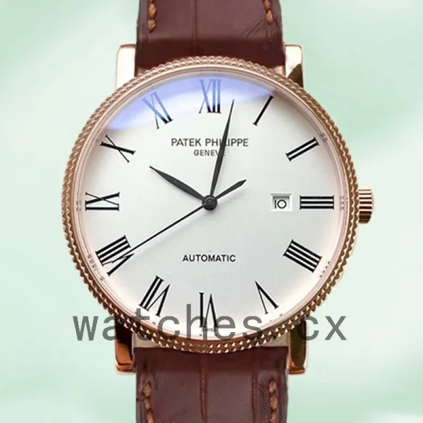 Patek Philippe Calatrava Men's 40mm CalatravaWRL007 Rose Gold-tone White Dial