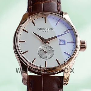 Patek Philippe Calatrava CalatravaWSL017 40mm Men's Leather Strap Rose Gold-tone