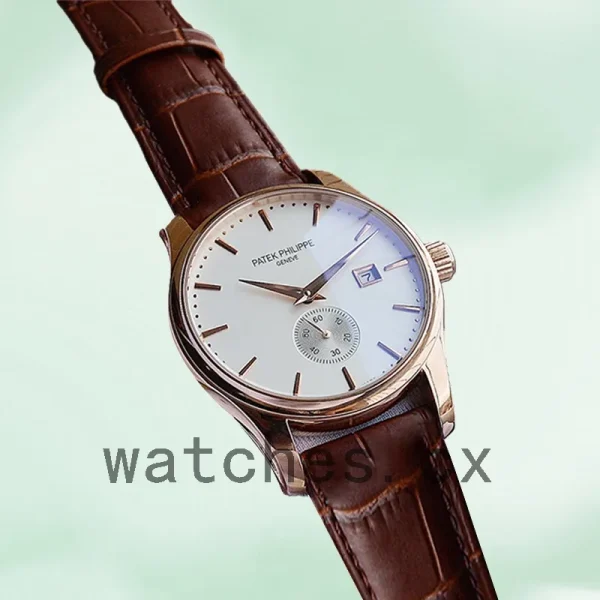 Patek Philippe Calatrava CalatravaWSL017 40mm Men's Leather Strap Rose Gold-tone - Image 3