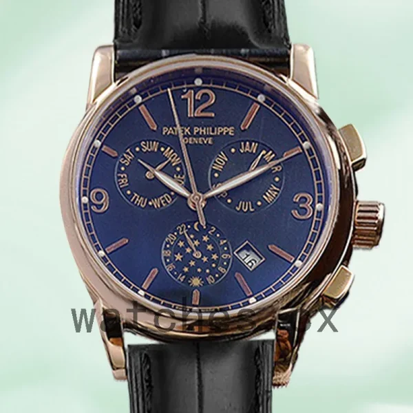 Patek Philippe Complications Men's 40mm ComplicationsBLSL023 Automatic Leather Strap