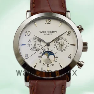 Patek Philippe Grand Complications GrandWSL021 Men's 40mm Leather Strap Silver-tone