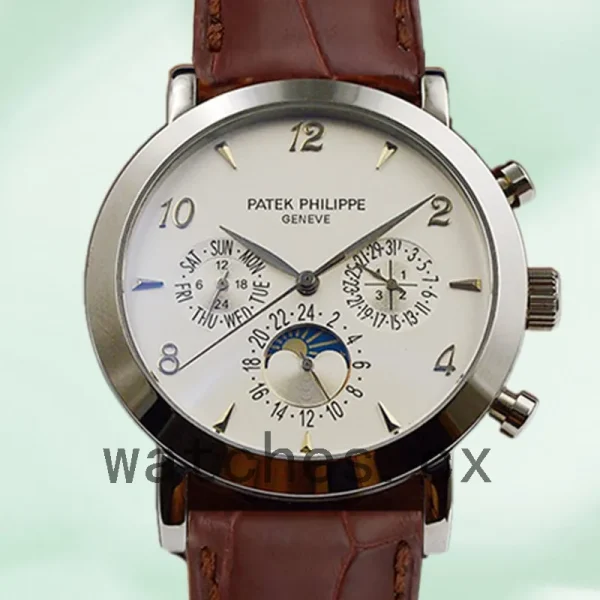 Patek Philippe Grand Complications GrandWSL021 Men's 40mm Leather Strap Silver-tone
