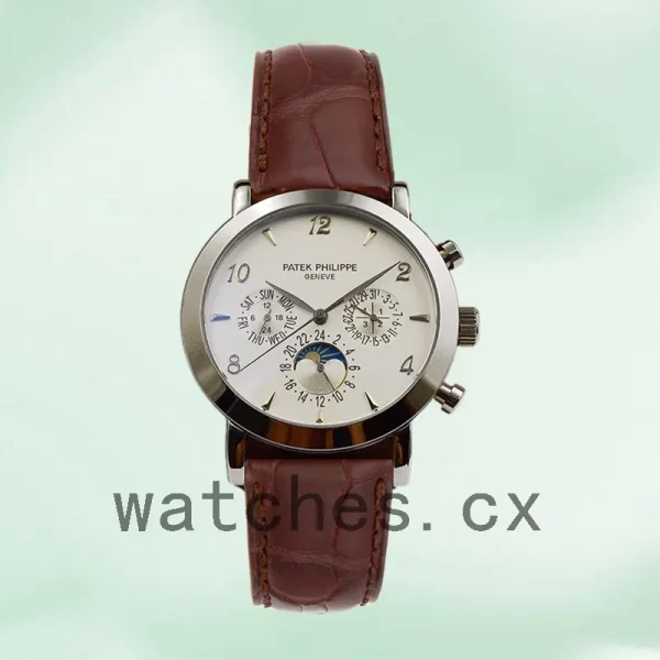 Patek Philippe Grand Complications GrandWSL021 Men's 40mm Leather Strap Silver-tone - Image 2