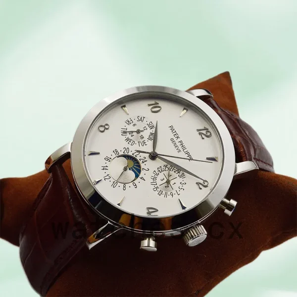 Patek Philippe Grand Complications GrandWSL021 Men's 40mm Leather Strap Silver-tone - Image 3