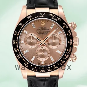 Rolex Daytona Men's 40mm 116515 Leather Strap Rose Gold-tone