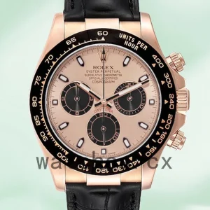 Rolex Daytona Men's 40mm 116515 Leather Strap Rose Gold Dial