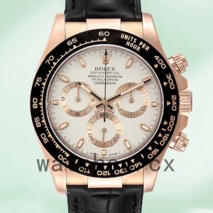 Rolex Daytona 116515 Men's 40mm Leather Strap White Dial