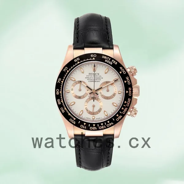 Rolex Daytona 116515 Men's 40mm Leather Strap White Dial - Image 2