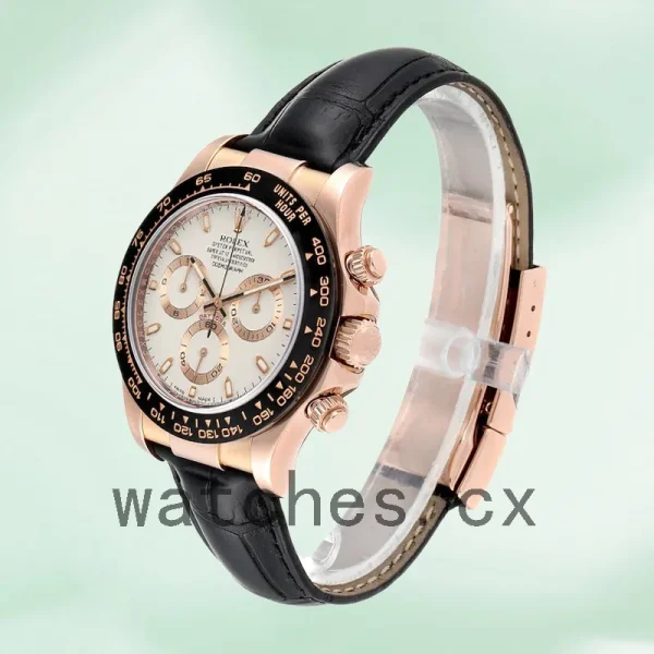 Rolex Daytona 116515 Men's 40mm Leather Strap White Dial - Image 3