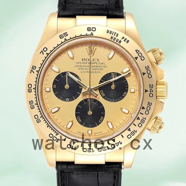 Rolex Daytona Men's 40mm 116518 Gold-tone Leather Strap