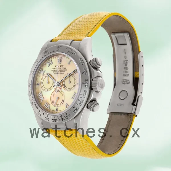 Rolex Daytona 40mm Men's 116519 Leather Strap Silver-tone - Image 3