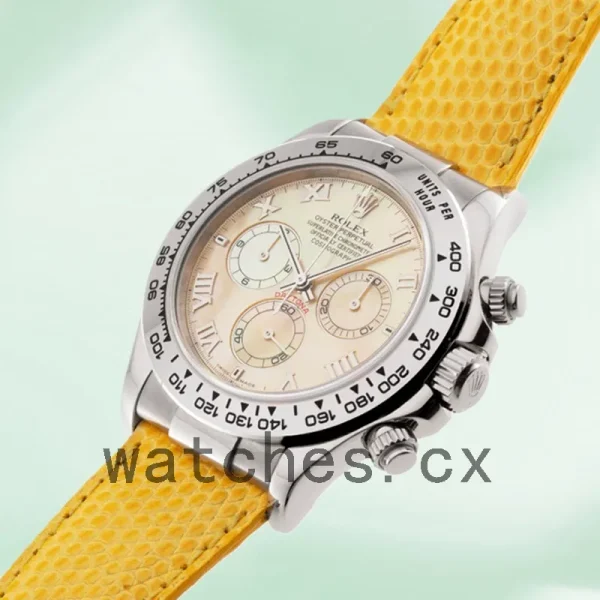 Rolex Daytona 40mm Men's 116519 Leather Strap Silver-tone - Image 4