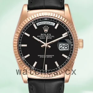 Rolex Day-Date Men's 118135 36mm Black Dial