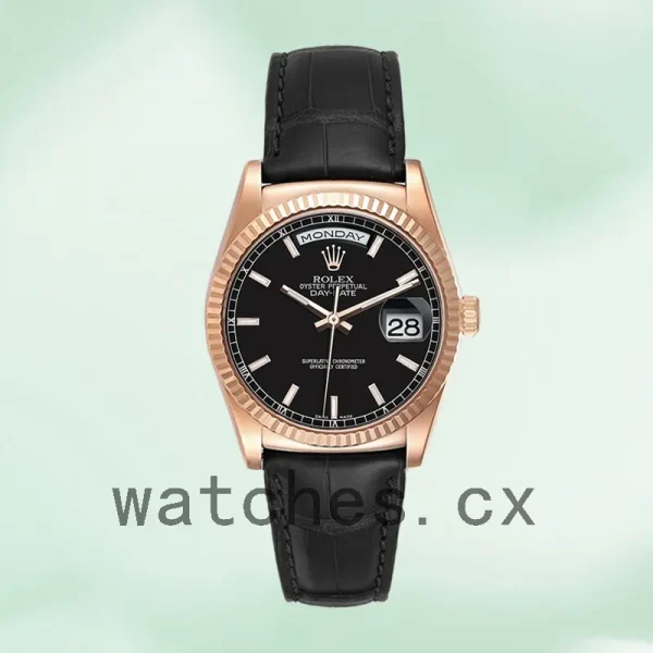 Rolex Day-Date Men's 118135 36mm Black Dial - Image 2