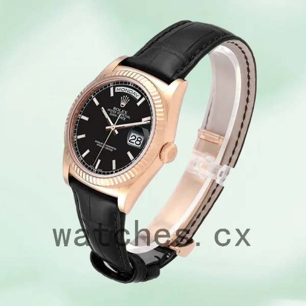 Rolex Day-Date Men's 118135 36mm Black Dial - Image 3