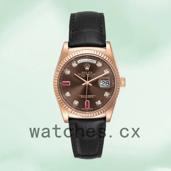 Rolex Day-Date Men's 118135-0085 36mm Automatic Brown Dial - Image 2