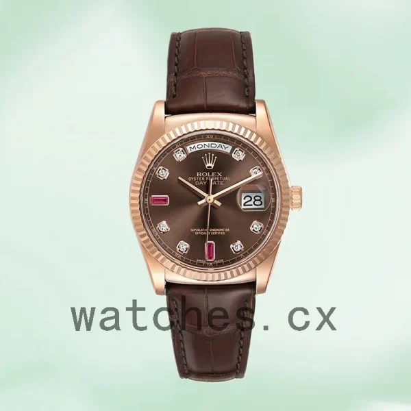 Rolex Day-Date Men's 36mm 118135-0022 Leather Strap - Image 2