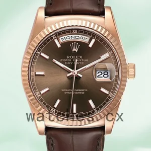 Rolex Day-Date 36mm Men's 118135 Leather Strap