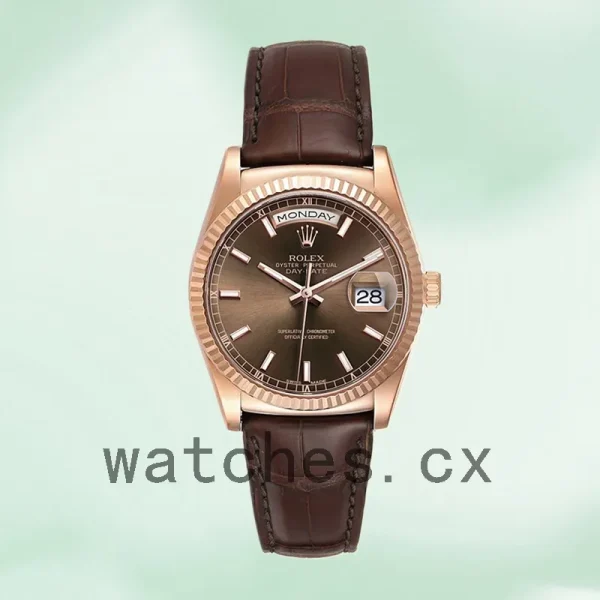 Rolex Day-Date 36mm Men's 118135 Leather Strap - Image 2