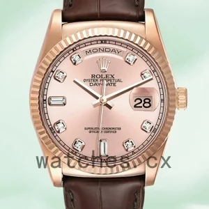 Rolex Day-Date 118135-0101 36mm Men's Leather Strap