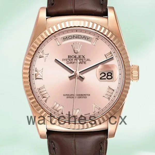 Rolex Day-Date Men's 36mm 118135 Automatic Rose Gold Dial