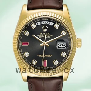 Rolex Day-Date Men's 118138 36mm Black Dial Automatic