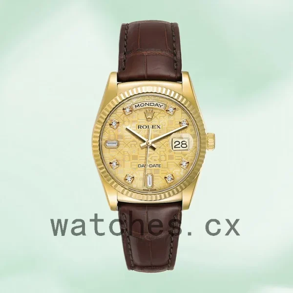 Rolex Day-Date Men's 36mm m118138-0087 Champagne Jubilee Dial - Image 2