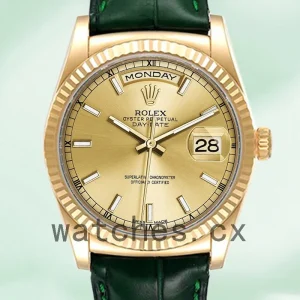 Rolex Day-Date Men's m118138-0125 36mm Leather Strap
