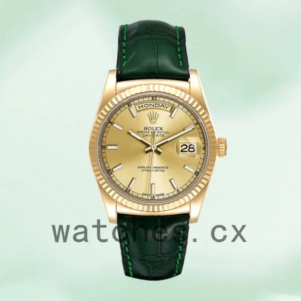 Rolex Day-Date Men's m118138-0125 36mm Leather Strap - Image 2