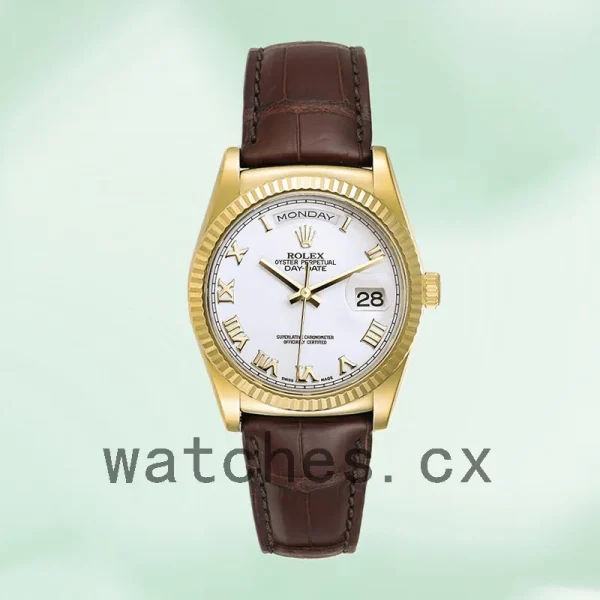 Rolex Day-Date m118138-0117 Men's 36mm Gold-tone White Dial - Image 2