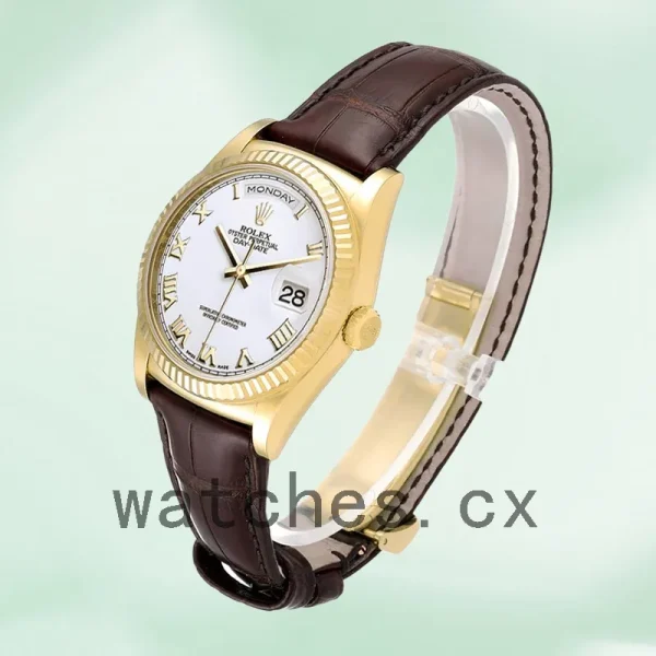 Rolex Day-Date m118138-0117 Men's 36mm Gold-tone White Dial - Image 3