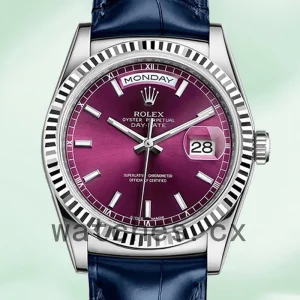 Rolex Day-Date m118139-0060 Men's 36mm Leather Strap