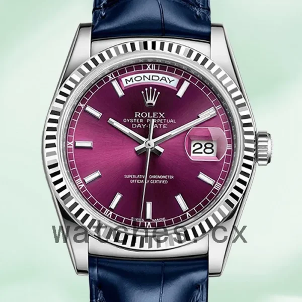 Rolex Day-Date m118139-0060 Men's 36mm Leather Strap