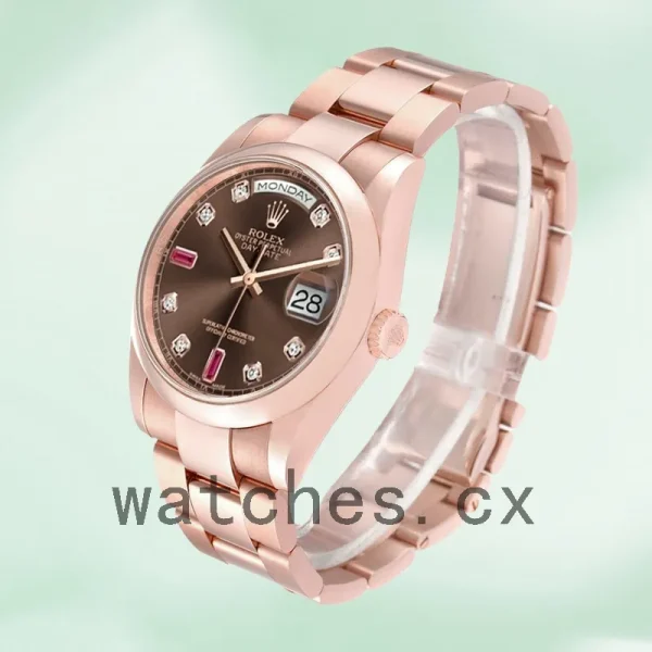 Rolex Day-Date 36mm Men's 118205 Brown Dial Rose Gold-tone - Image 3