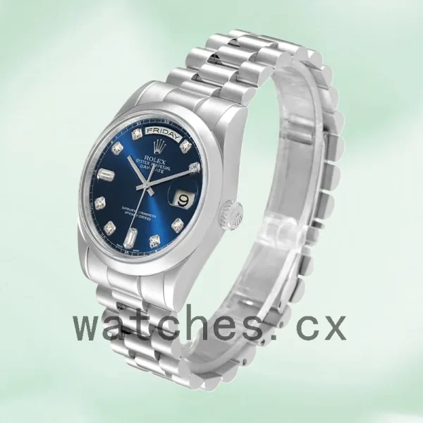Rolex Day-Date 118206 Men's 36mm President Bracelet Blue Dial - Image 3