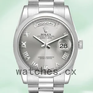 Rolex Day-Date 36mm Men's 118206 Grey Dial President Bracelet