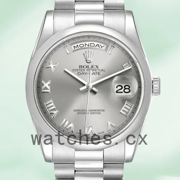 Rolex Day-Date 36mm Men's 118206 Grey Dial President Bracelet