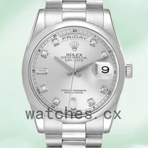 Rolex Day-Date 36mm Men's 118206 Automatic Silver Dial