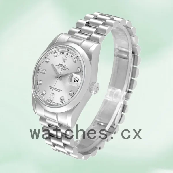 Rolex Day-Date 36mm Men's 118206 Automatic Silver Dial - Image 3