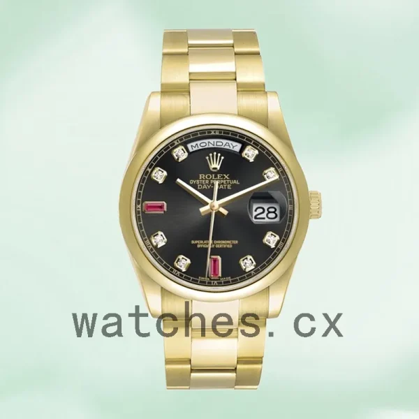Rolex Day-Date 36mm 118208 Men's Black Dial President Bracelet/Oyster Bracelet - Image 2