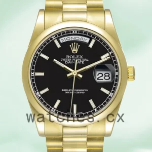 Rolex Day-Date 118208 36mm Men's Black Dial