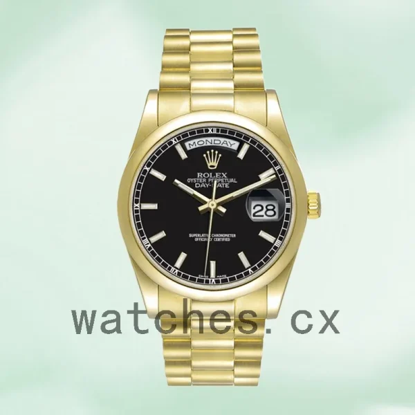 Rolex Day-Date 118208 36mm Men's Black Dial - Image 2