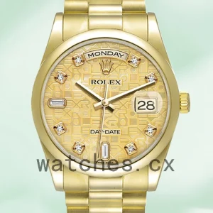 Rolex Day-Date 36mm 118208 Men's Gold-tone President Bracelet/Oyster Bracelet