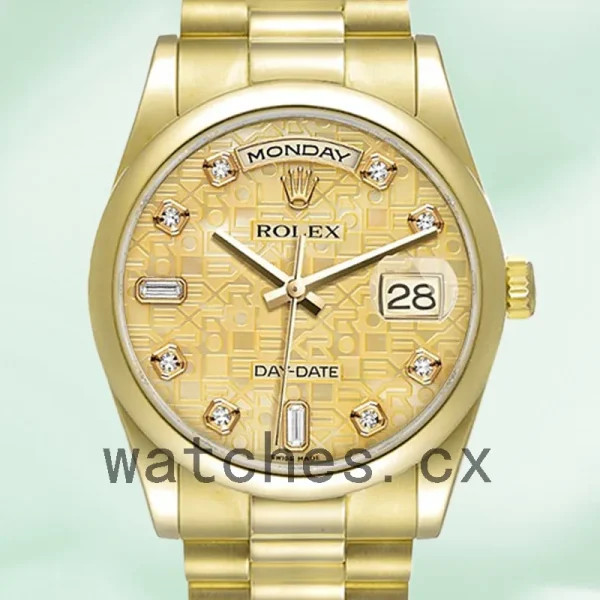 Rolex Day-Date 36mm 118208 Men's Gold-tone President Bracelet/Oyster Bracelet