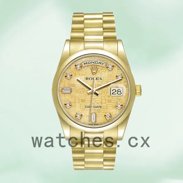 Rolex Day-Date 36mm 118208 Men's Gold-tone President Bracelet/Oyster Bracelet - Image 2