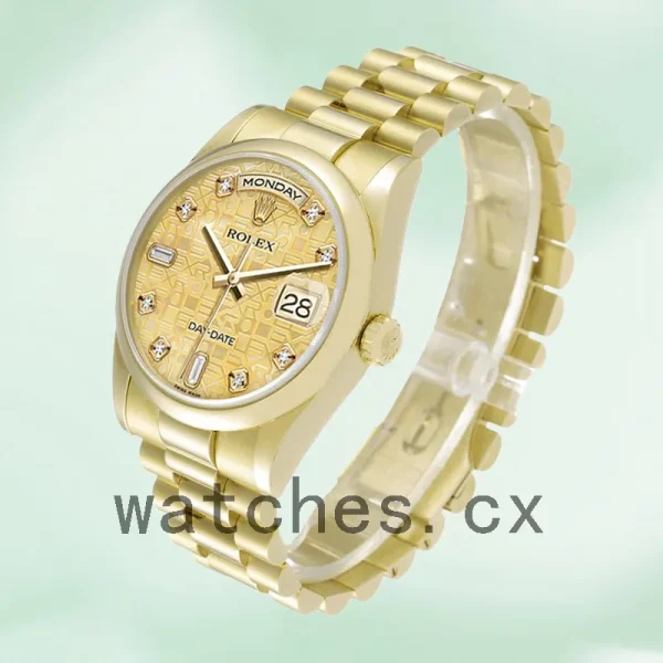 Rolex Day-Date 36mm 118208 Men's Gold-tone President Bracelet/Oyster Bracelet - Image 3