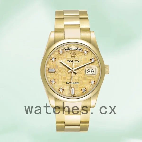 Rolex Day-Date 36mm 118208 Men's Gold-tone President Bracelet/Oyster Bracelet - Image 5
