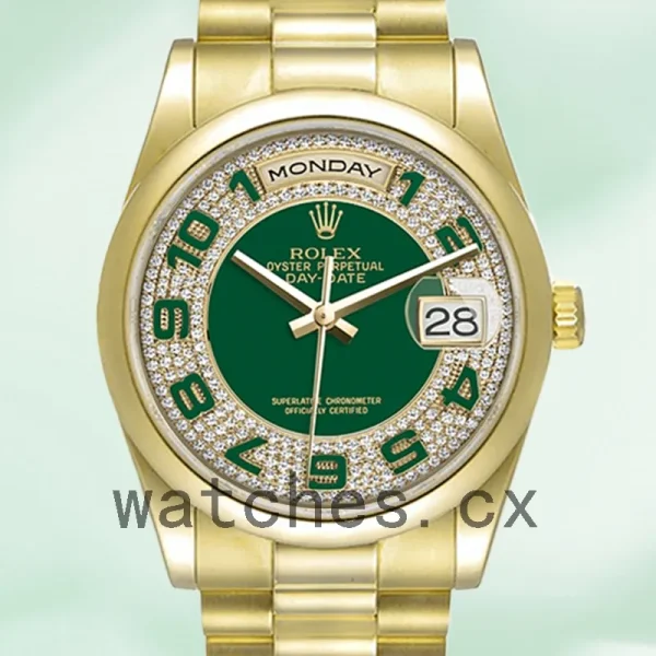 Rolex Day-Date Men's 36mm 118208 Green Dial Automatic